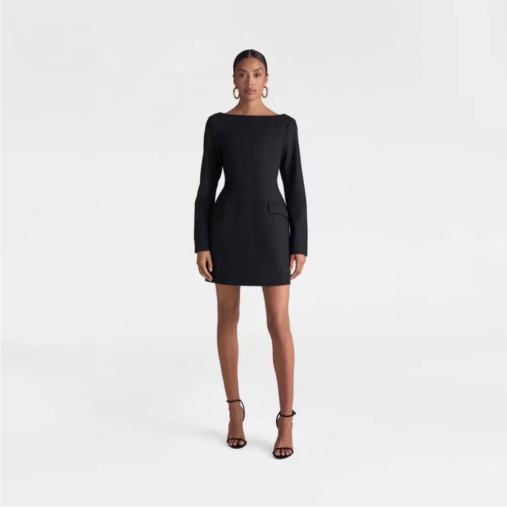 KBB by KAHLANA Women's 'The Boat Neck Micro Mini Dress' - Black